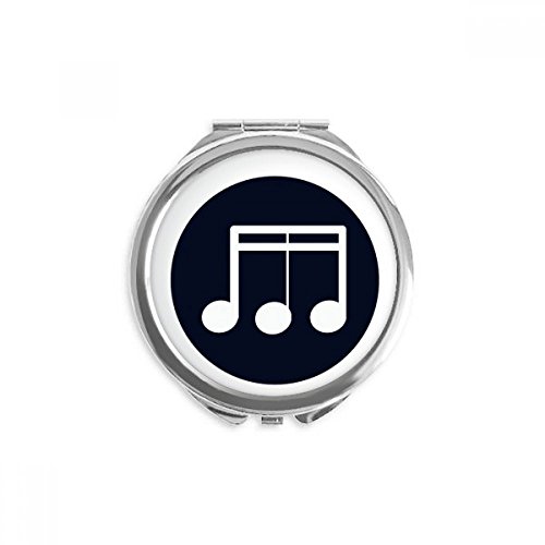 Miroir note de musique triple-demiquaver rond noir de poche portable 2,6 pouces