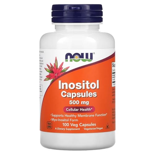 NOW Foods Supplements, Inositol 500 mg, Healthy Membrane Function*, Cellular Health*, 100 Veg Capsules