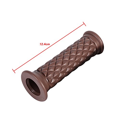 Anauto Motorcycle Handlebar Grips 1 Pair 7/8" And 1'' Anti-Slip Rubber Motorcycle Handlebar Hand Grips 22Mm Bar Open End Hot Universal For Cafe Racer Motorcycle Dirt Bike Motocross (Black) #TOP2