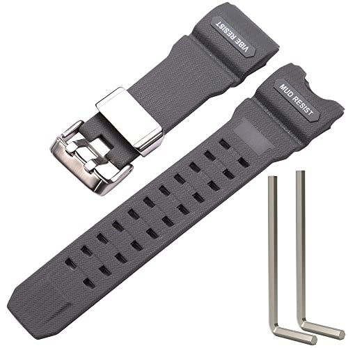 Image of Resin Replacement Watch Band Compatible with Casio GWG1000 GWG-1000GB Men's Sport Waterproof Watch Strap