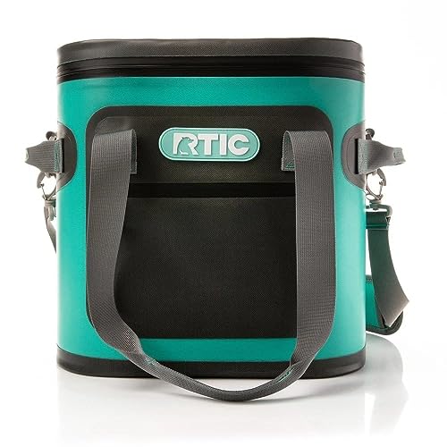 RTIC Soft Cooler 12 Can, Insulated Bag Portable Ice Chest Box for Lunch, Beach, Drink, Beverage, Travel, Camping, Picnic, Car, Trips, Floating Cooler Leak-Proof with Zipper, Seafoam Green