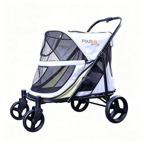 Image of Dog Stroller for Medimu /Large Dogs - Easy Fold Dual Entry Pet Stroller with One-Foot Brake,Ideal up to 80 lbs.