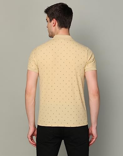 Image of INKKR Men's Printed Polo Neck Half Sleeve Multicolor T-Shirt