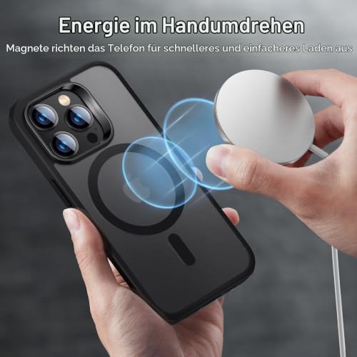 ESR für iPhone 13 Pro Hülle für MagSafe, Vergilbungsschutz, Mattschwarz – Ansicht 4