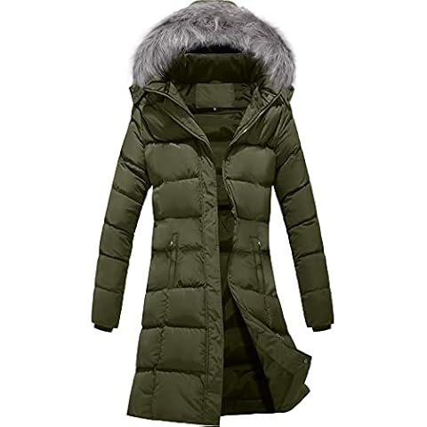 Szory Women's Winter Thicken Coats Warm Puffer Parka Jackets with Removable Fur Hood (Light Army Green,Medium) Cover