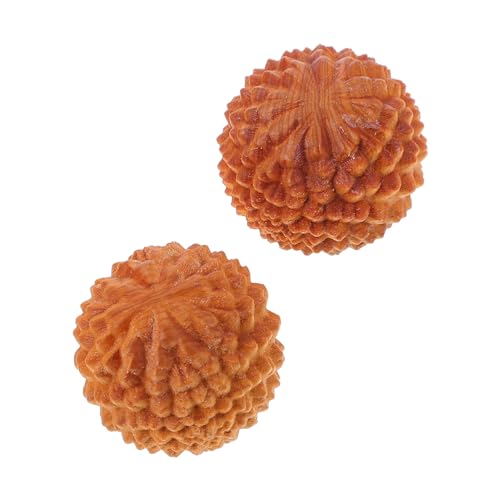 VALICLUD 2Piezas Bolas De Masaje Forma De Durian De Madera Para Rehabilitación y Acupuntura Masajeador De Mano Rodante Para Aliviar Tensión y Circulación