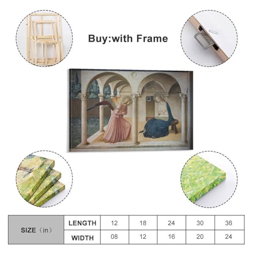 Poster The Annunciation Fra Angelico 50x75 cm - Tableau Vierge Marie et Ange