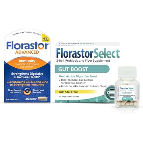 Florastor Gut & Immunity Boost Bundle - 30 ct. Gut Boost Daily Probiotic & Prebiotic + 30 ct. Immunity Boost & Support Daily Probiotic – Saccharomyces Bouldari for optimal Digestion & Immunity Support Cover