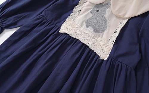 Mud Kingdom Girls Dresses Peter Pan Collar Puff Ruffle Dress for Kids Long Sleeve4