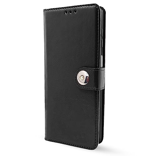 Image of Pikkme Samsung Galaxy F54 / M54 5G Flip Cover Leather Finish | Inside TPU with Card Pockets | Wallet Stand and Shock Proof | Complete Protection Button Flip Case (Black)