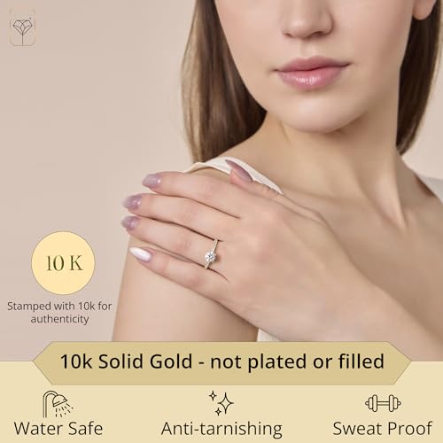 MAX + STONE 1.2 Carat Cubic Zirconia Engagement or Anniversary Eternity Ring for Women in 10k White or Yellow Gold (1.2 ct.tw) Size 4.5 to 92