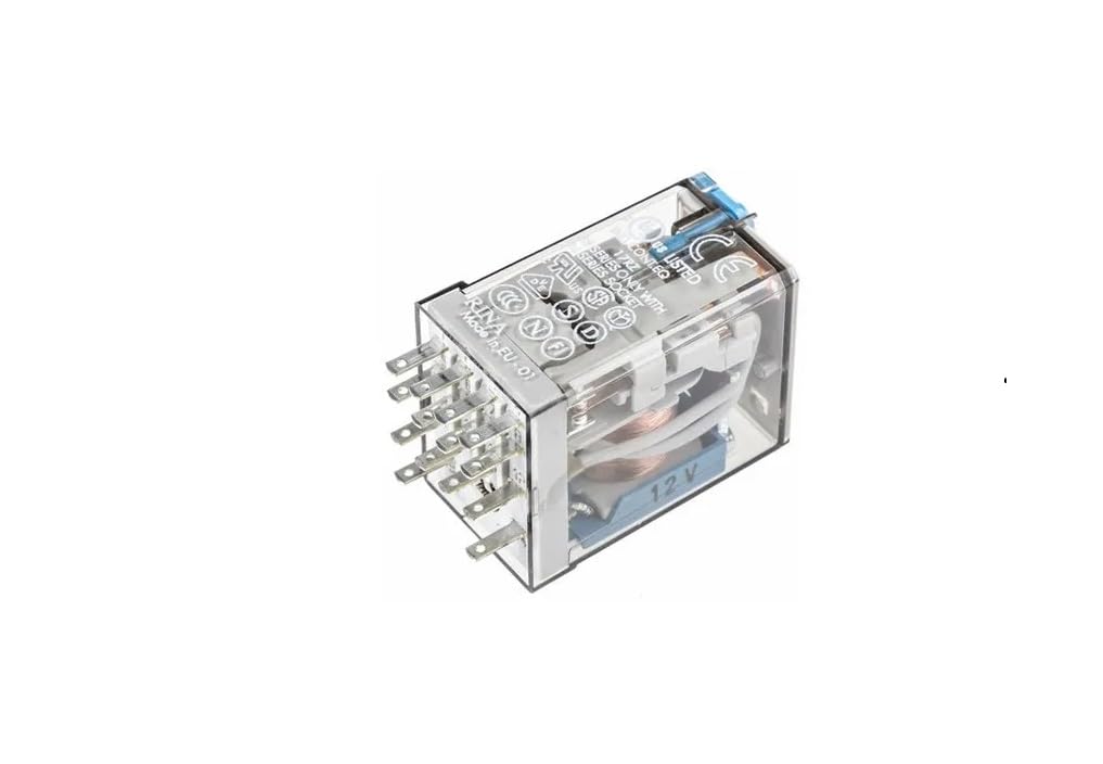 Finder serie 55 - Rele industriale 12vdc pulsante +indicatore 2 contatti 10a