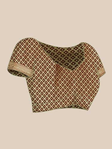 Image of Panzora Women's Banarasi Silk Saree With Unstitched Blouse Piece