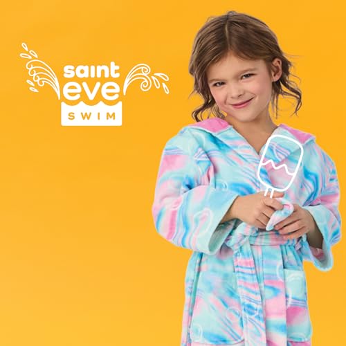 Image of Saint Eve Kids Hooded Terry Robe - Super Soft & Plush 100% Cotton Beach and Pool Fun Character Cover-Ups for Boys & Girls