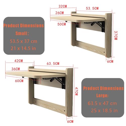 Table pliante murale grise 53x37 cm pour petite cuisine - 2