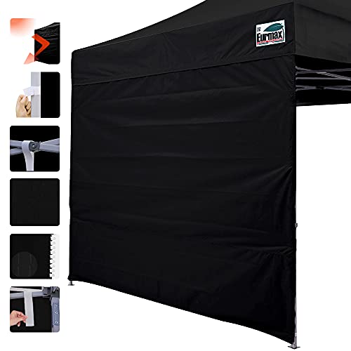 Image of Eurmax USA 5x5 Pop Up Canopy SunWall-UV Protection for Tents,Blocks Sunlight&Wind,Water Resistant Side Wall Only,Easy Hook & Loop Installation,Fit for 5FT Straight Leg Shelters&Gazebo,Black