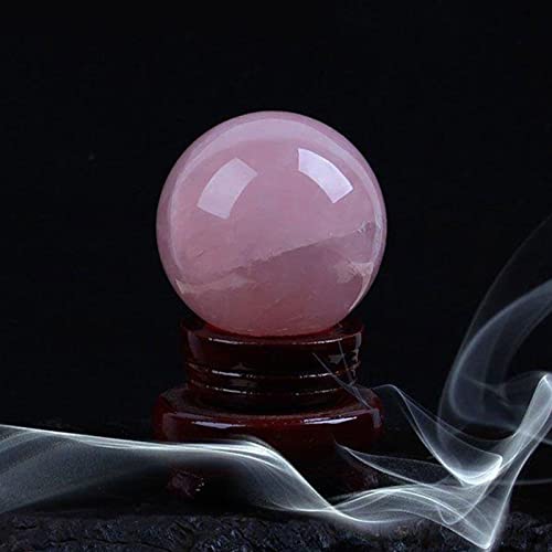 Esfera de cuarzo rosa natural que alivia el estres en el hogar con poder protector rara 5