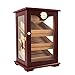 Przechowywanie Cygar Humidor Cygarowy - Wysokiej Klasy Humidor Cygarowy 3 Tace Wyłożone Drewnem Cedrowym Szafka Na Biurko Ze Szkła Hartowanego Etui Na Cygara Z Higrometrem Zachowaj Świeżość Wykwintne