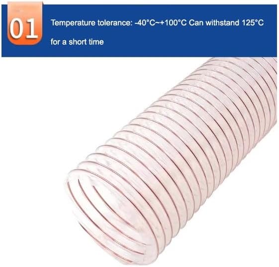 PUフレキシブル掃除機ホース - 厚さ0.63mm、家庭や作業場用の耐久性のある集塵機アクセサリー - 800cm x 25mm、柔