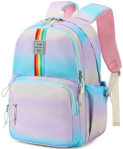CAMTOP Mochila infantil para meninas, meninos, mochilas escolares para crianças do ensino fundamental ao adolescente, 8 a 10 anos, mochila resistente para viagens, Dégradé, Medium, Respirável