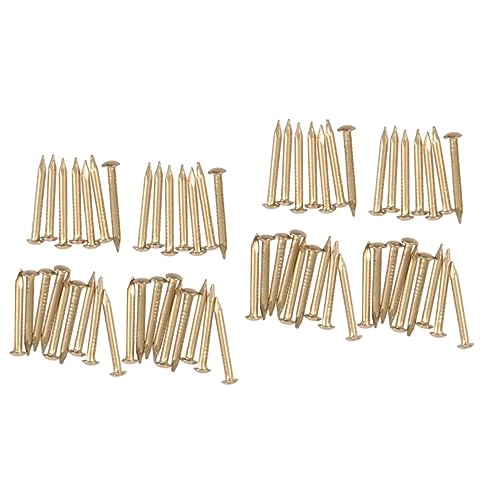 NAMOARLY 2sets 8mm Brass Round Head Nails for Upholstery Decorative Projects Vintage Furniture Nails Pins 200pcs*2