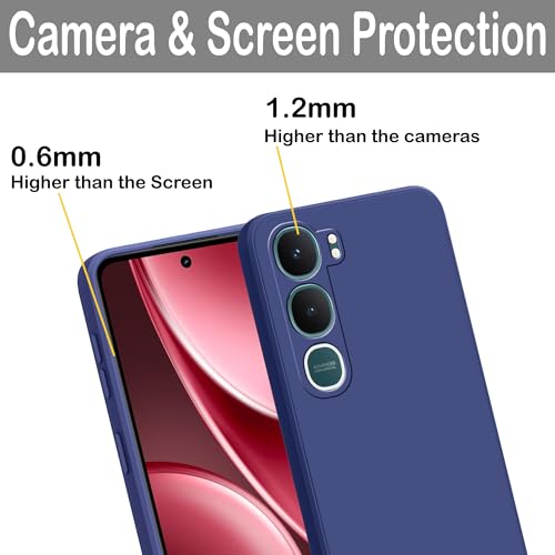 Image of amazon basics Back Cover for Vivo Y31 5G | Ultra Slim Soft Rubberised Case | Matte Silicone Flexible Mobile Case | Camera Protection - Blue