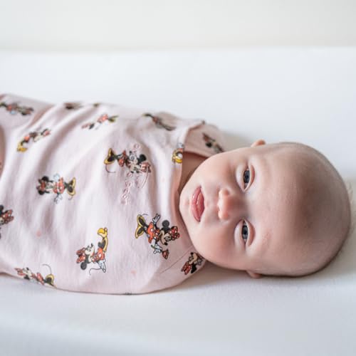 Image of HALO Disney Baby 100% Cotton Sleepsack Swaddle, 3-Way Adjustable Wearable Blanket, TOG 1.5, Minnie Fun, Small, 3-6 Months