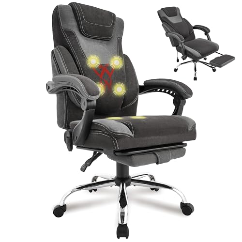 Massage Office Chair with Foot Rest,6-Point Vibration & Heat...
