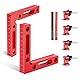 Pronese 90 Grad rechtwinklige Klemme, 2 Stück Aluminiumlegierung Positionierungswinkel (120 mm) mit 4 Sets Klemmblock, Eckklemmen für Holzarbeiten, Rahmen, Schränke