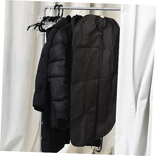 Wakauto 2 Pcs Portable Travel Suit Cover Bag Thickened Folding Garment Protector for Business Black Zipper for Closet Storage4