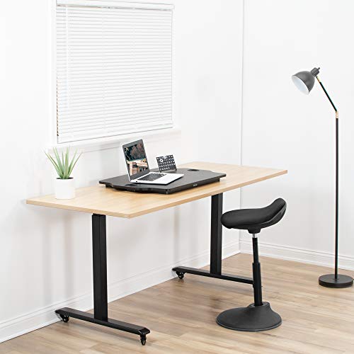 Vivo Single Top Height Adjustable 27 Inch Standing Desk Converter, Sit Stand Tabletop Monitor Laptop Riser Workstation, Black, Desk-V000Hb #TOP5