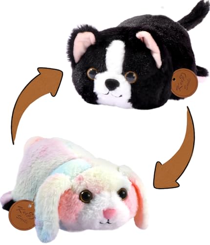 JMHACHY Reversible Stuffed Animals - 2 in 1 Reversible Bunny to Cat Stuffed Animal Cute Plushies for Girls Boys Children Toddlers Flippable Plush Toys...