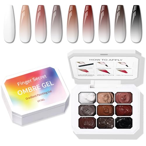 Sponge Pat Paint Nail Gel, 9 Colors Ombre Nails Gradient Gel Blus...
