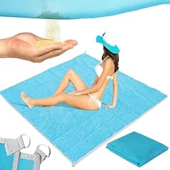 Retoo Coperta da spiaggia senza sabbia, impermeabile, 200x200 cm, per viaggi, campeggio, vacanze in spiaggia, coperta da campeggio antisabbia, coperta da campeggio portatile, compatta