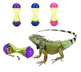 PUMEXFE 3 PCS Reptile Enrichment Toy Ball Bearded Dragon Toys Reptile Tank Decor Reptile Feed Toys for Lizard, Bearded Dragon, Gecko, Small Animals (Blue)