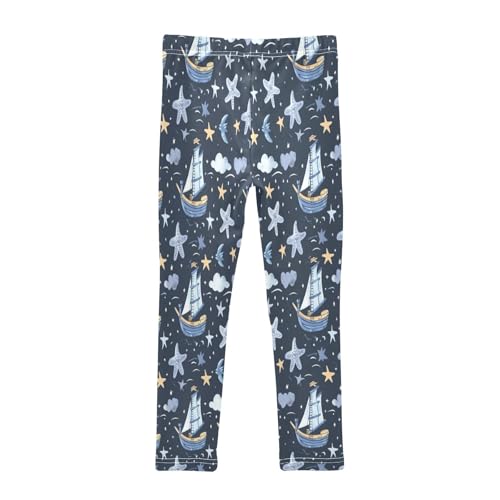 Toddler Girls Leggings Printed Yoga Pants Leggings Blue Star Boat for Kids2