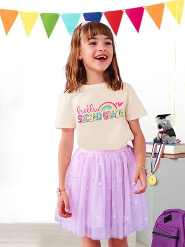 Image of First Day of School Shirt Girls Boys Preschool to 5th Grade Tshirt Kids Back to School Graphic Tee Tops