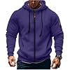 Mens Hoodies Men's Zip Up Hoodie With Embroidered Badge Pocket Casual Pullover Sweatshirt For Outdoor Sports And Daily Wear (Purple, L) #1