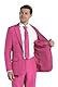 Offstream Plain Colored Suits for Men – Costumes Include Jacket Pants and Tie, XXL, Plain Pink