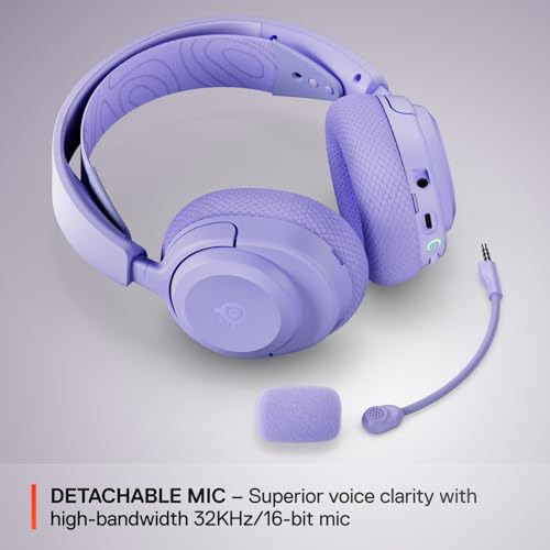 SteelSeries Arctis Nova 3P Wireless Multi-Platform Gaming Headset — Mobile App Control — 40 HR Battery — Neodymium Magnetic Drivers — 2.4GHz/Bluetooth — PS5, PS4, PC, Switch, Mobile — Lavender - image 8