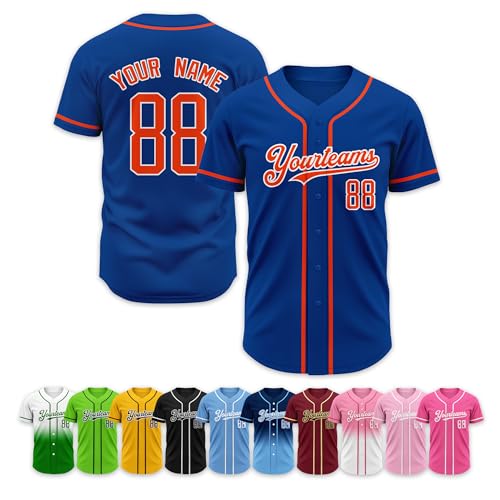 Custom Baseball Jersey Personalized Stitched or Printed Team Name Number Logo Uniform Button Down Shirts for Men Women Boys miniatura 1