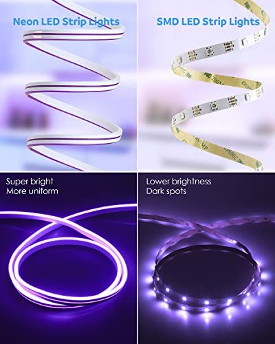 Aclorol 16.4Ft Neon Lights Purple Led Neon Rope Light Strip 12V Flexible Neon Led Strip Light Waterproof 320Leds/M Led Neon Sign For Bedroom Wall Decor Indoor Outdoor Party Diy (Not Power Supply) #TOP3