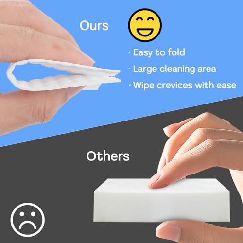 Image of JIEYAO Magic Cleaning Sponge Eraser Sheet, 50 Pcs White Convex Point Melamine Sponge, Thin Nano Cleaner Pads Eraser Wipes Disposable Sponges Cleaner for Furniture Kitchenware Hard-to-Reach Places Shoe