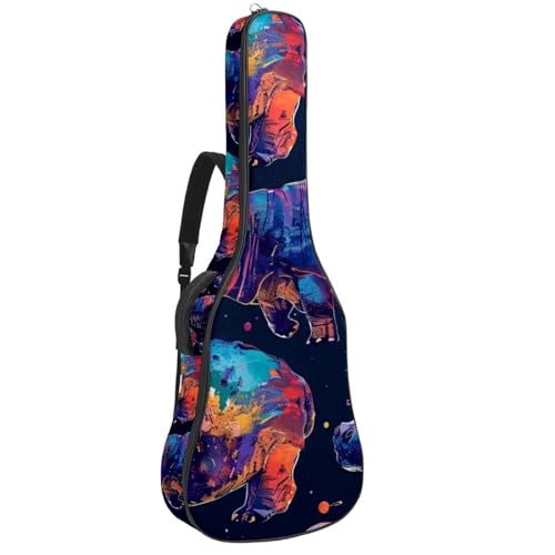 Sac guitare acoustique hippo abstrait pour trajets urbains et cours