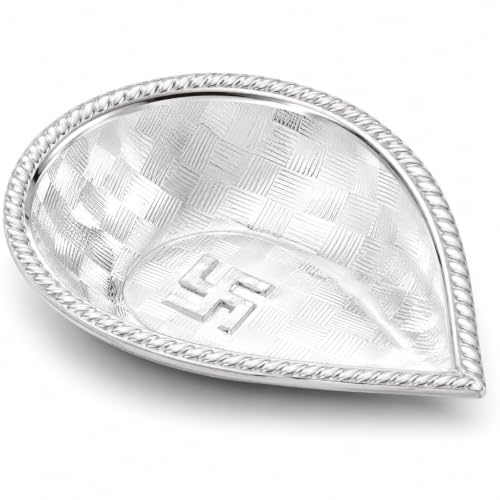 Image of 985 Pure Silver Leaf Diya, Handmade Silver Deepam Oil Lamp, Chandi Diya for Home Temple, Daily Pooja, Lakshmi Pooja & Diwali, Pooja Item, Wedding, Housewarming, Return Festival Gift