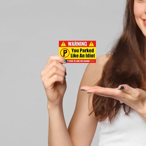 200 peças Bad Parking Cards You Parked Like an Idiot Cards 3,5 x 5 polegadas Bad Parking Adesivos en