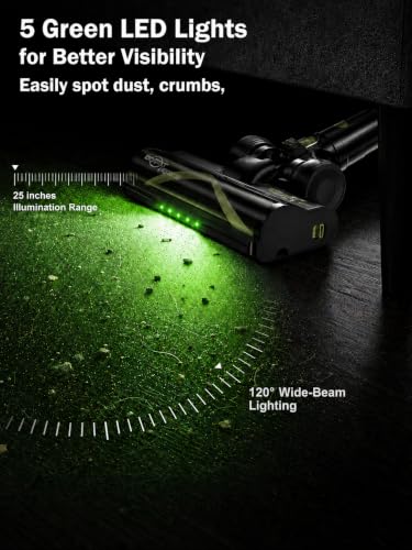 Image of Cordless Vacuum Cleaner, 500W 55KPa 10-in-1 Self-Standing Stick Vacuum with Smart LED Display, Vacuum Cleaners for Home, Pet Hair, Carpet, Hard Floors and Car