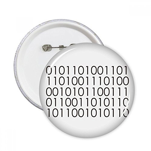 Badge binaire programmateur cadeau original en lot de 5 broches rondes pour geek