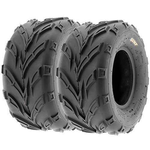 Set of 4 SunF A004 Go-Kart ATV Tires 21x7-10 Front & 22x10-10 Rear, all terrain, 6 PR, Tubeless