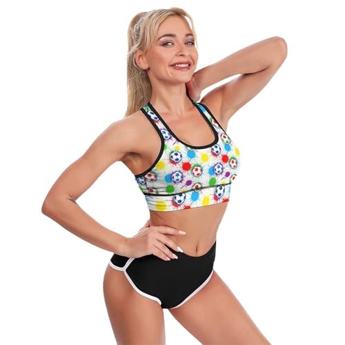 Image of Womens Comfortable Sports Bra Workout Tank Tops Racerback Fitness Gym Bra for Yoga Running